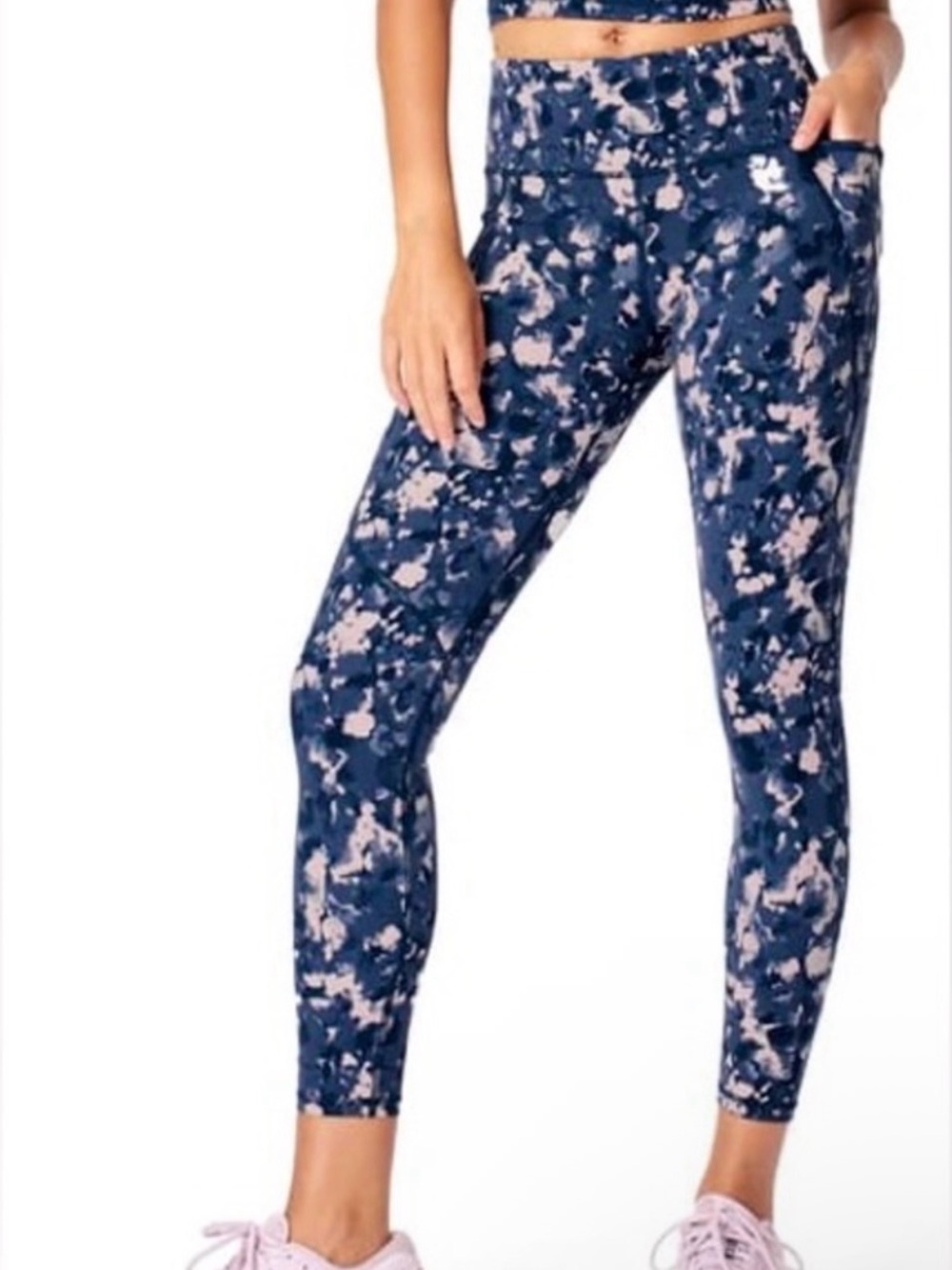 Sweaty Betty The Power 7/8 Leggings – Navy Abstract Print – XS